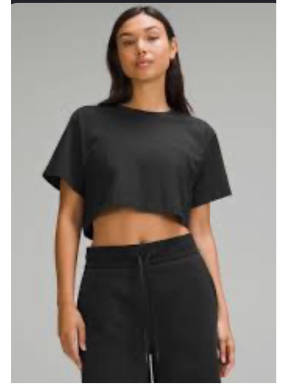 Women's Lululemon All Yours Cropped T-Shirt Black Size 6